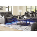  Manufacturer Color_Shadow -- Signature Design by Ashley Fyne Dyme Power Reclining Leather Look Sofa IMAGE 15