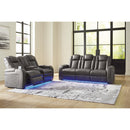  Manufacturer Color_Shadow -- Signature Design by Ashley Fyne Dyme Power Reclining Leather Look Sofa IMAGE 17