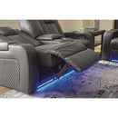  Manufacturer Color_Shadow -- Signature Design by Ashley Fyne Dyme Power Reclining Leather Look Loveseat with Console IMAGE 10
