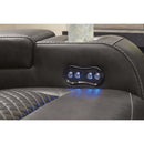  Manufacturer Color_Shadow -- Signature Design by Ashley Fyne Dyme Power Reclining Leather Look Loveseat with Console IMAGE 11