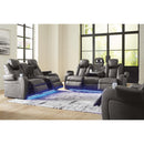  Manufacturer Color_Shadow -- Signature Design by Ashley Fyne Dyme Power Reclining Leather Look Loveseat with Console IMAGE 19