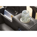  Manufacturer Color_Shadow -- Signature Design by Ashley Fyne Dyme Power Reclining Leather Look Loveseat with Console IMAGE 9