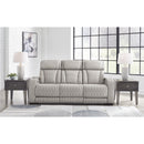  Manufacturer Color_Grey --  Signature Design by Ashley Boyington Power Reclining Leather Match Sofa IMAGE 6