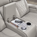  Manufacturer Color_Grey --  Signature Design by Ashley Boyington Power Reclining Leather Match Loveseat with Console IMAGE 12