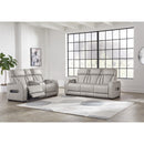  Manufacturer Color_Grey --  Signature Design by Ashley Boyington Power Reclining Leather Match Loveseat with Console IMAGE 13