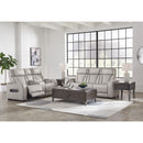  Manufacturer Color_Grey --  Signature Design by Ashley Boyington Power Reclining Leather Match Loveseat with Console IMAGE 14