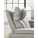  Manufacturer Color_Grey --  Signature Design by Ashley Boyington Power Reclining Leather Match Loveseat with Console IMAGE 8