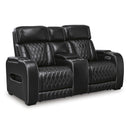  Manufacturer Color_Black --  Boyington U2710618 Power Reclining Loveseat with Console and Adjustable Headrest IMAGE 1
