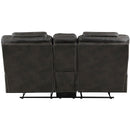  Manufacturer Color_Chocolate -- Homelegance Gainesville Reclining Leather Look Loveseat with Console IMAGE 4
