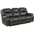  Manufacturer Color_Chocolate -- Homelegance Gainesville Reclining Leather Look Sofa IMAGE 1