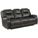  Manufacturer Color_Chocolate -- Homelegance Gainesville Reclining Leather Look Sofa IMAGE 1