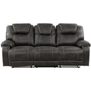  Manufacturer Color_Chocolate -- Homelegance Gainesville Reclining Leather Look Sofa IMAGE 2
