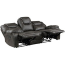  Manufacturer Color_Chocolate -- Homelegance Gainesville Reclining Leather Look Sofa IMAGE 3