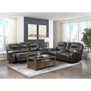  Manufacturer Color_Chocolate -- Homelegance Gainesville Reclining Leather Look Sofa IMAGE 5