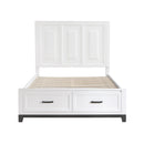  Color_Grey/ White Size_Queen -- Garretson 1450WH-1* Queen Platform Bed with Footboard Storage IMAGE 2