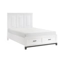  Color_Grey/ White Size_Queen -- Garretson 1450WH-1* Queen Platform Bed with Footboard Storage IMAGE 3