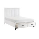  Color_Grey/ White Size_Queen -- Garretson 1450WH-1* Queen Platform Bed with Footboard Storage IMAGE 5