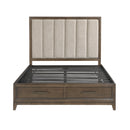  Size_Queen -- Homelegance Cambridge Upholstered Platform Bed with Storage IMAGE 2