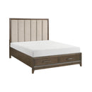  Size_Queen -- Homelegance Cambridge Upholstered Platform Bed with Storage IMAGE 3