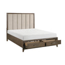  Size_Queen -- Homelegance Cambridge Upholstered Platform Bed with Storage IMAGE 5
