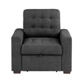  Manufacturer Color_Dark grey -- McCafferty 9916DG-1 Chair with Pull-out Ottoman IMAGE 1