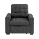  Manufacturer Color_Dark grey -- McCafferty 9916DG-1 Chair with Pull-out Ottoman IMAGE 1