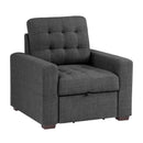  Manufacturer Color_Dark grey -- McCafferty 9916DG-1 Chair with Pull-out Ottoman IMAGE 2