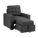  Manufacturer Color_Dark grey -- McCafferty 9916DG-1 Chair with Pull-out Ottoman IMAGE 5