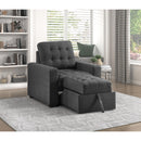  Manufacturer Color_Dark grey -- McCafferty 9916DG-1 Chair with Pull-out Ottoman IMAGE 7