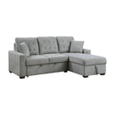  Homelegance Waitsfield 9816GY*SC 2 pc Sectional with Right Chaise, Pull-out Bed and Hidden Storage IMAGE 2