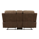  Homelegance Glendale 8599BR-2 Double Glider Reclining Love Seat with Center Console IMAGE 3