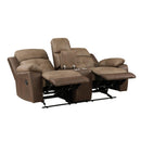  Homelegance Glendale 8599BR-2 Double Glider Reclining Love Seat with Center Console IMAGE 4
