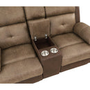  Homelegance Glendale 8599BR-2 Double Glider Reclining Love Seat with Center Console IMAGE 5