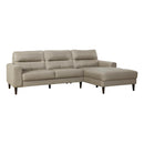  Manufacturer Color_Latte -- Homelegance Lewes Leather Match 2 pc Sectional IMAGE 2