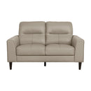  Manufacturer Color_Latte -- Homelegance Lewes Stationary Leather Match Loveseat IMAGE 1