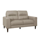  Manufacturer Color_Latte -- Homelegance Lewes Stationary Leather Match Loveseat IMAGE 2