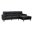  Manufacturer Color_Black -- Lewes 8566BLK*SC 2 pc Sectional with Right Chaise IMAGE 2