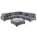  Manufacturer Color_Grey -- Homelegance Traverse Fabric 6 pc Sectional IMAGE 1