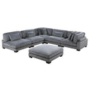  Manufacturer Color_Grey -- Homelegance Traverse Fabric 6 pc Sectional IMAGE 2