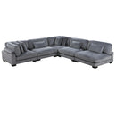  Manufacturer Color_Grey -- Homelegance Traverse Fabric 5 pc Sectional IMAGE 1
