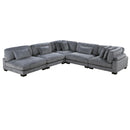  Manufacturer Color_Grey -- Homelegance Traverse Fabric 5 pc Sectional IMAGE 2