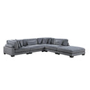  Manufacturer Color_Grey -- Homelegance Traverse Fabric 5 pc Sectional IMAGE 1