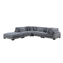  Manufacturer Color_Grey -- Homelegance Traverse Fabric 5 pc Sectional IMAGE 2