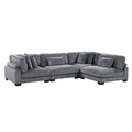  Manufacturer Color_Grey -- Homelegance Traverse Fabric 4 pc Sectional IMAGE 1