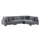  Manufacturer Color_Grey -- Homelegance Traverse Fabric 4 pc Sectional IMAGE 1