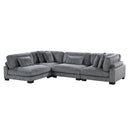  Manufacturer Color_Grey -- Homelegance Traverse Fabric 4 pc Sectional IMAGE 2