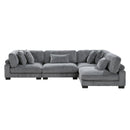  Manufacturer Color_Grey -- Homelegance Traverse Fabric 4 pc Sectional IMAGE 4