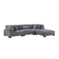  Manufacturer Color_Grey -- Homelegance Traverse Fabric 4 pc Sectional IMAGE 1