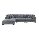 Manufacturer Color_Grey -- Homelegance Traverse Fabric 4 pc Sectional IMAGE 3