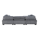  Manufacturer Color_Grey -- Homelegance Traverse Fabric 4 pc Sectional IMAGE 9
